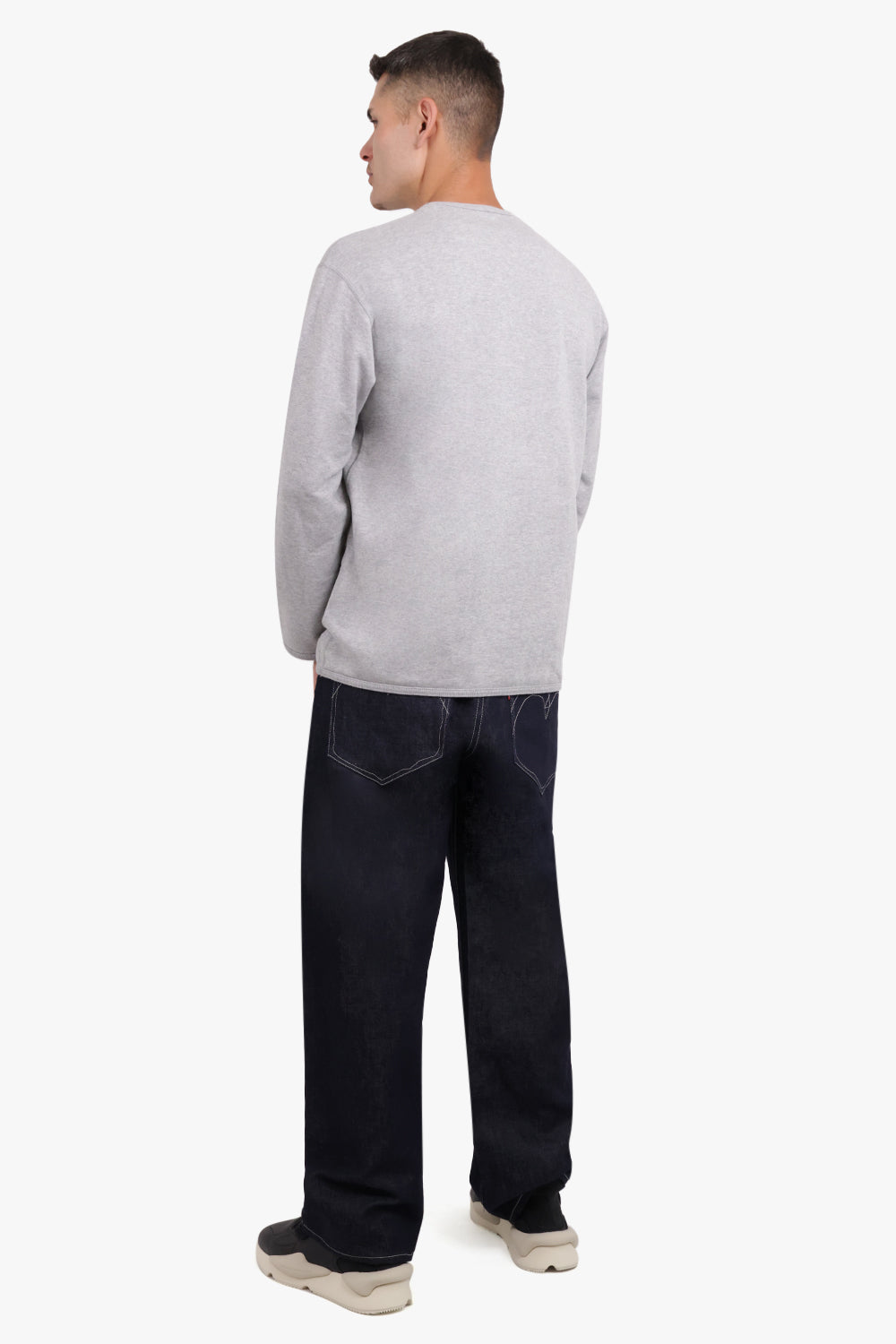 COMME DES GARCONS HOMME RTW CONTRAST BUTTON CARDIGAN | TOP GREY