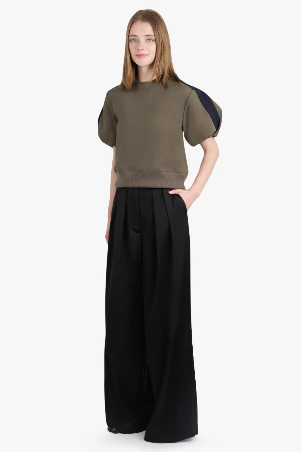 DRIES VAN NOTEN RTW Pamplona Wide Leg Pant Satin | Black