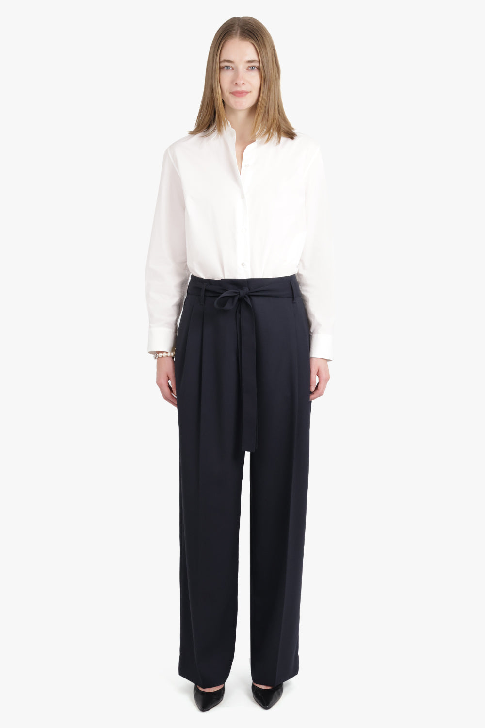 THE ROW RTW Lonan Straight Leg Pant | Navy