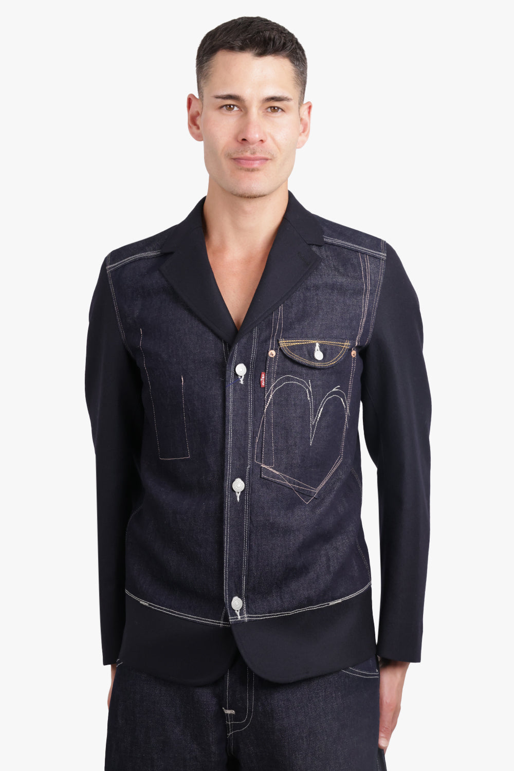 JUNYA WATANABE RTW X Levi's Contrast Suit Style Denim Jacket | Indigo/Navy