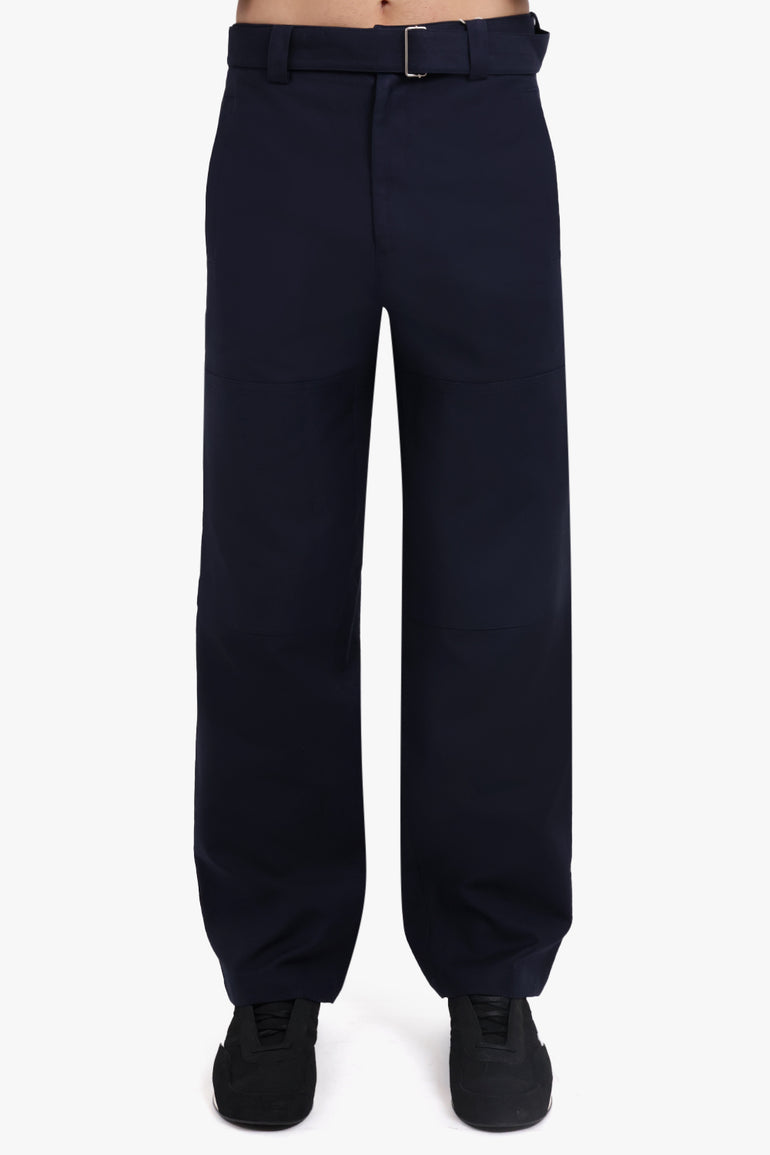 AFTER PRAY RTW Belted Double Knee Straight Pant | Navy