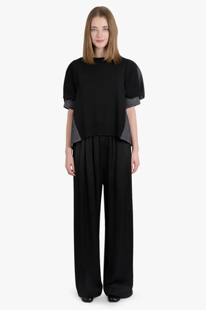 MM6 BY MAISON MARGIELA RTW Lining Look Fluid Wide Leg Pant | Black