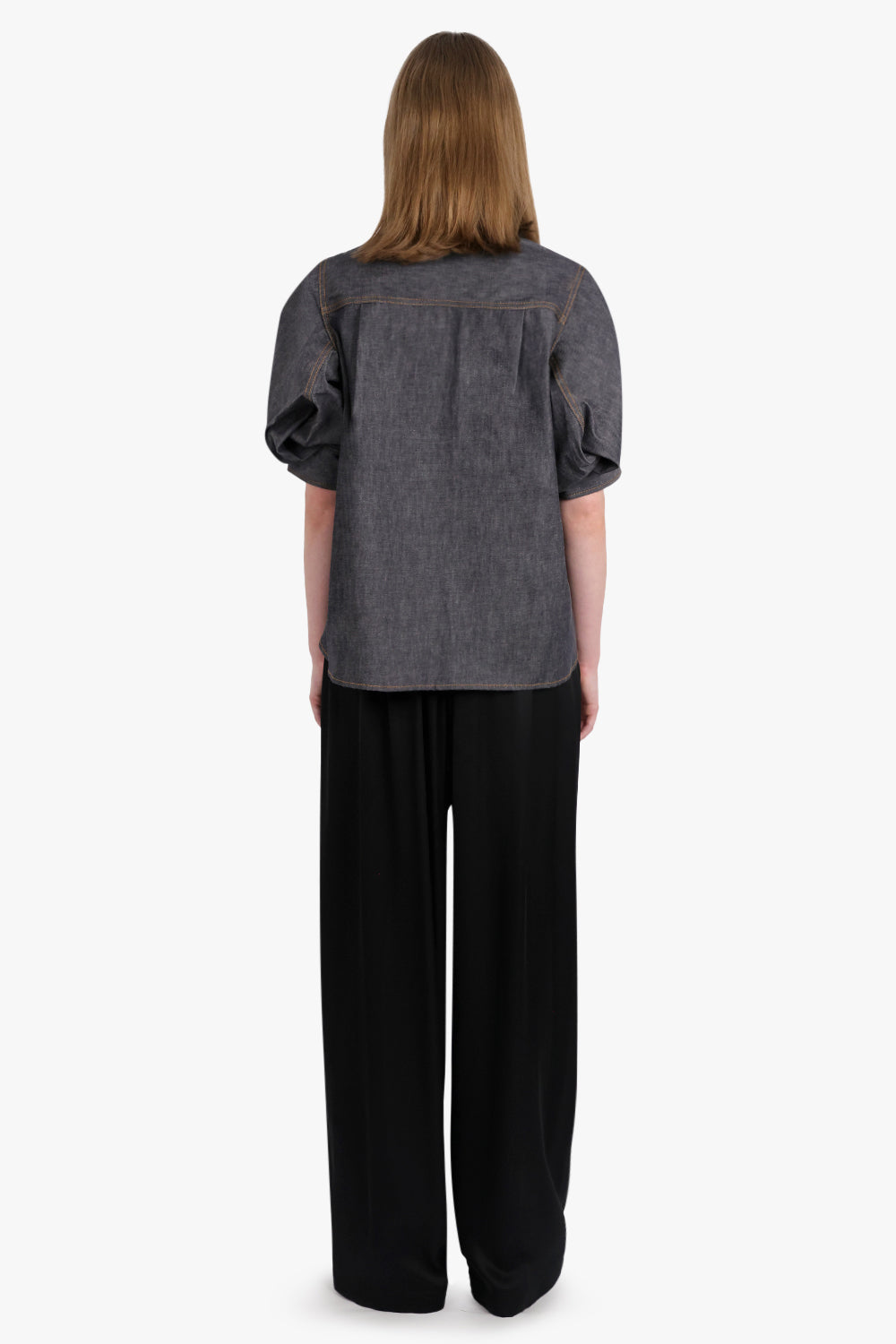 MM6 BY MAISON MARGIELA RTW Lining Look Fluid Wide Leg Pant | Black