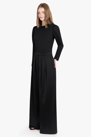 Pamplona Wide Leg Pant Satin | Black