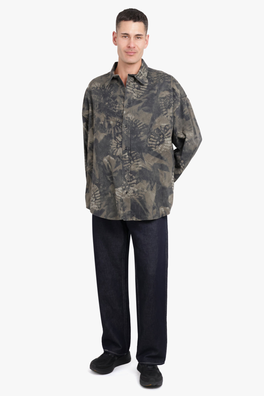 ACNE STUDIOS RTW Printed Effect Long Sleeve Shirt | Black