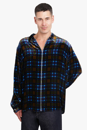 ACNE STUDIOS RTW Sandrok Button Up Tartan Shirt | Blue Multi