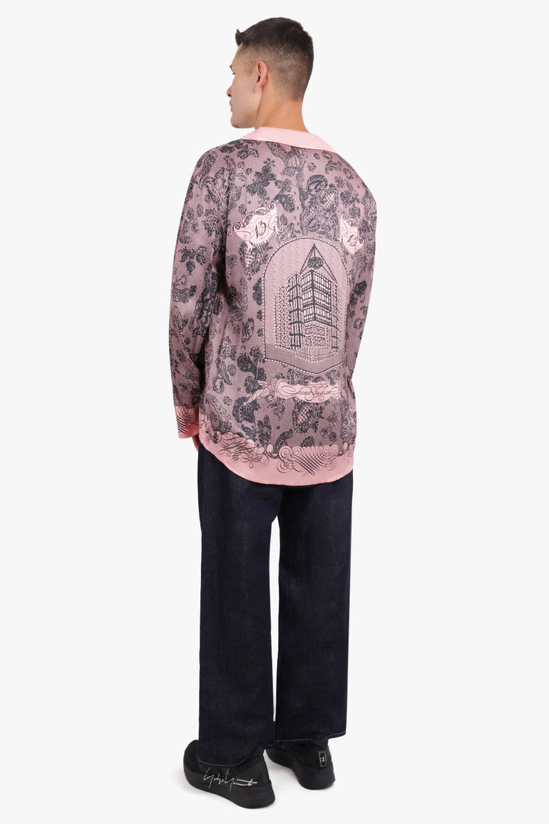 ACNE STUDIOS RTW Paisley Print Long Sleeve Shirt | Pink