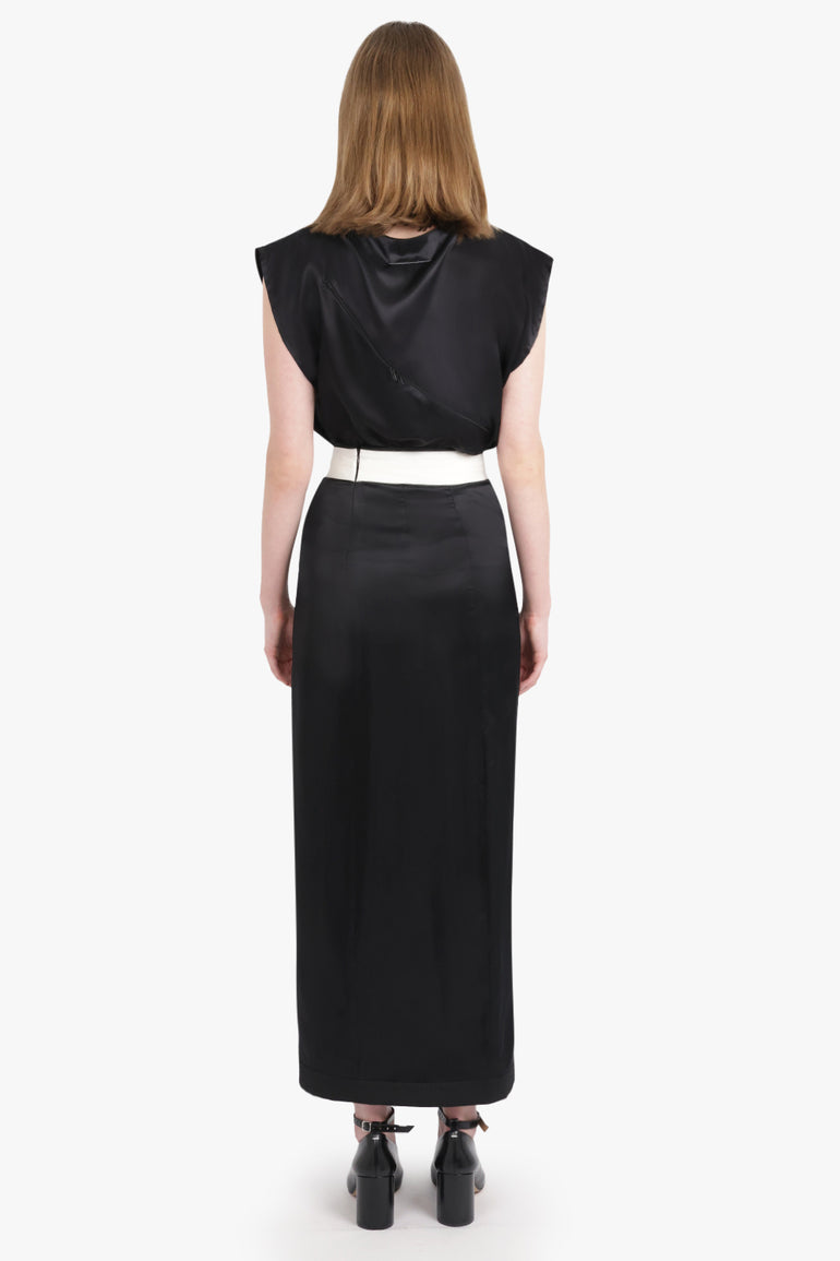 MM6 BY MAISON MARGIELA RTW Waistband Detail Maxi Skirt | Black