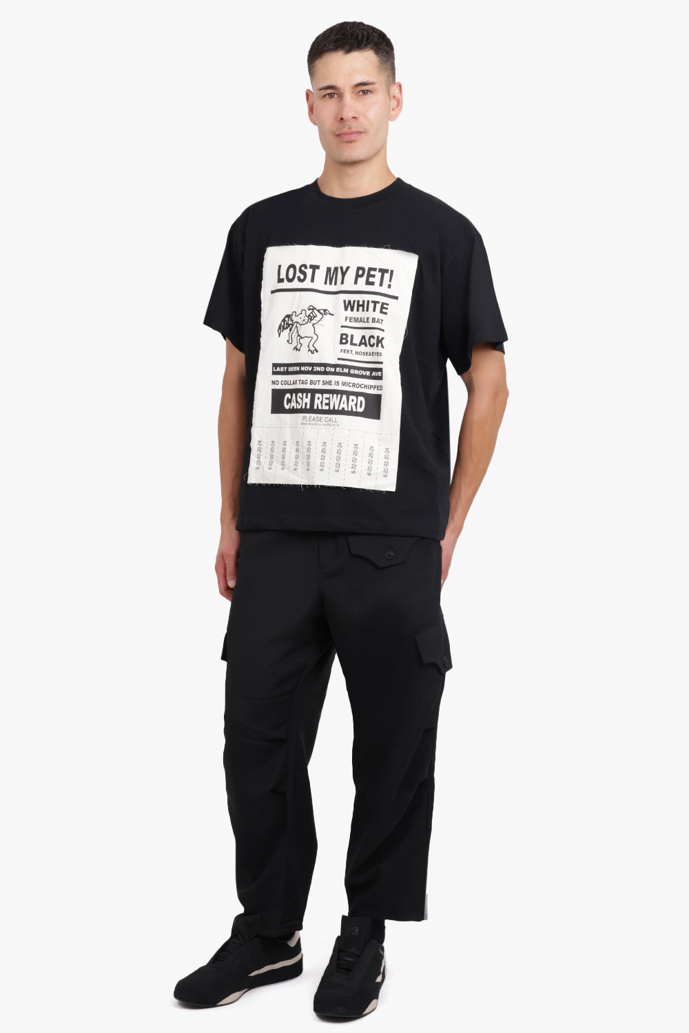 MM6 BY MAISON MARGIELA RTW Lost My Pet Graphic S/S T-Shirt | Black/White