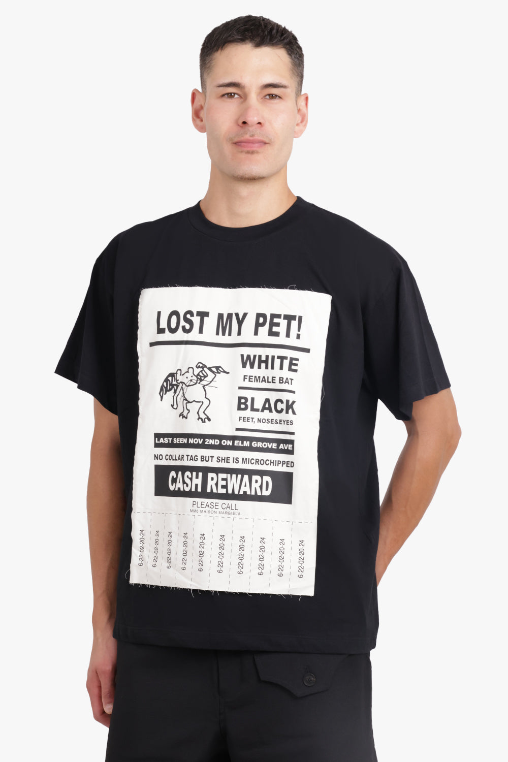 MM6 BY MAISON MARGIELA RTW Lost My Pet Graphic S/S T-Shirt | Black/White