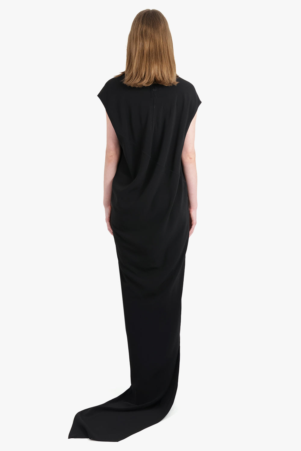 RICK OWENS RTW Abito S/S Edfu T Maxi Split Dress | Black