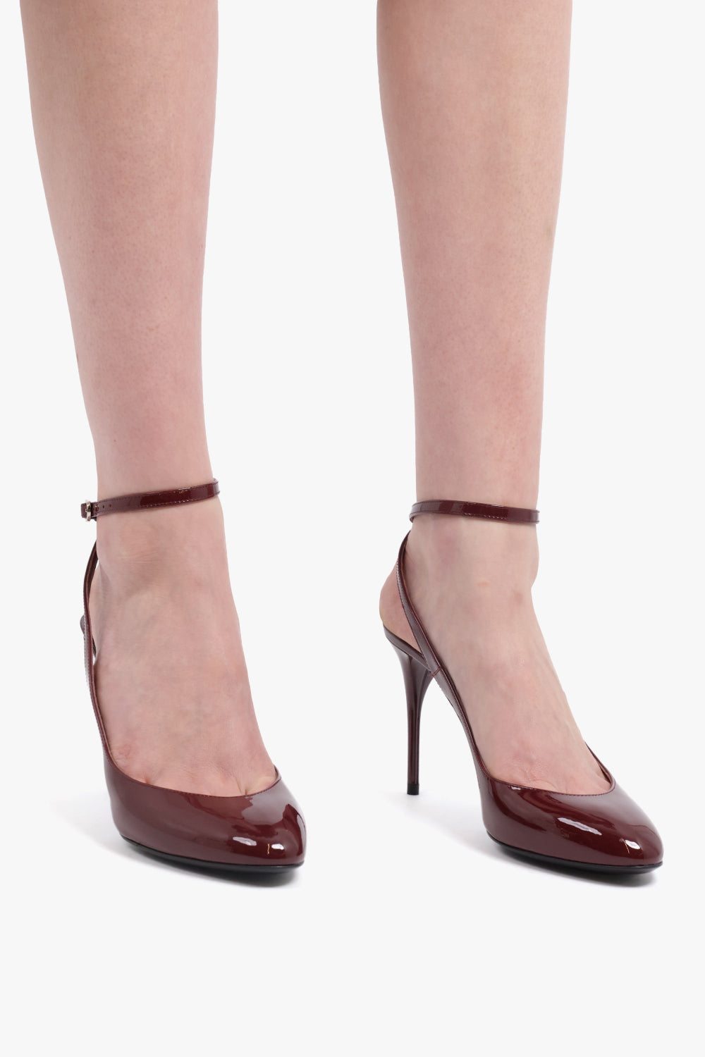 ALAIA SHOES Slingback Patent 90mm Closed Slingback Heel | Garnet Red