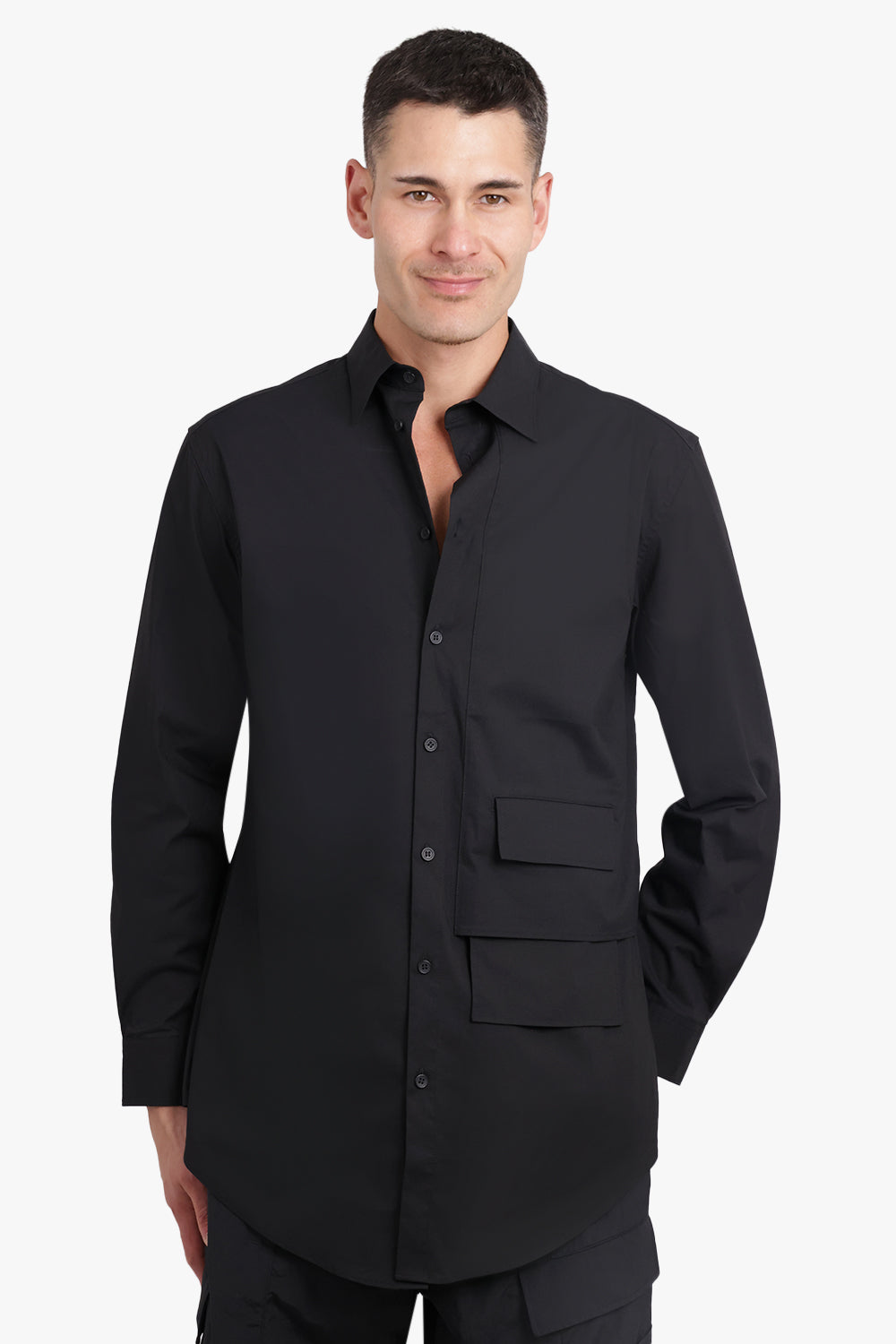 Y-3 RTW Relaxed Button Down Shirt | Black