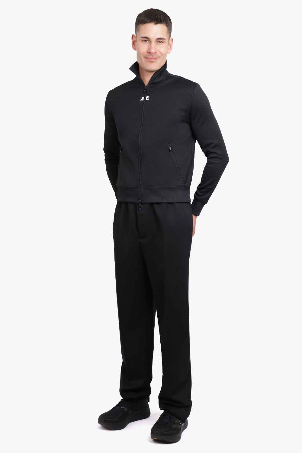 COURREGES RTW INTERLOCK TRACKSUIT JACKET | BLACK