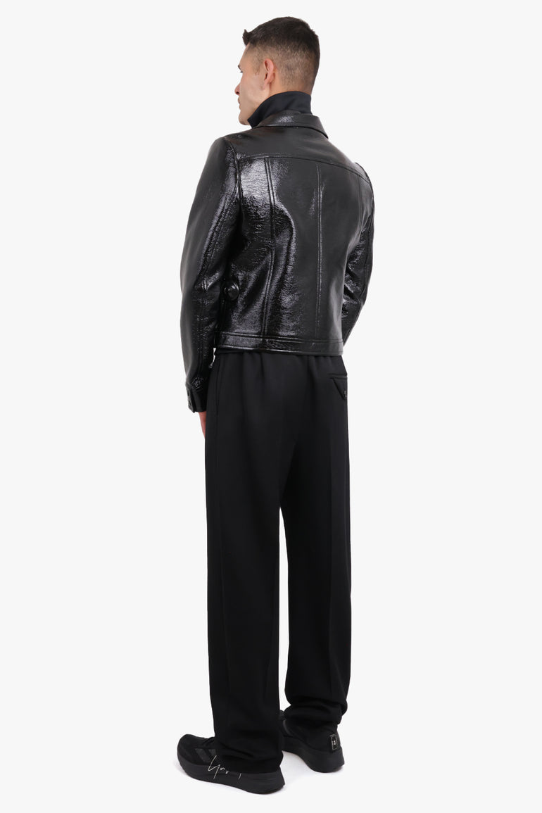 COURREGES RTW VINYL JACKET WITH TONAL LOGO | BLACK