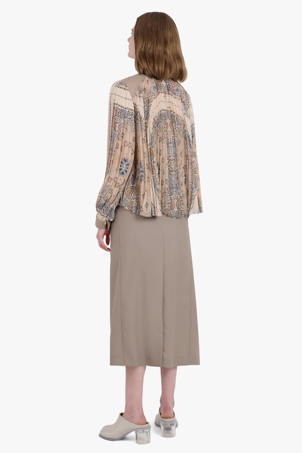 SACAI RTW Suiting Mix Skirt | Beige