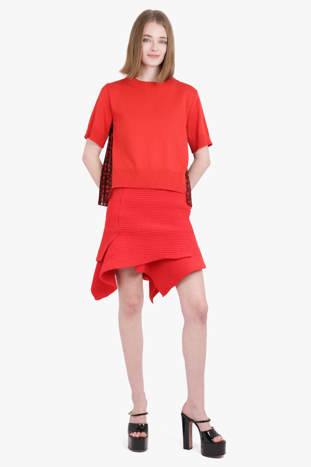 SACAI RTW Knit Skirt | Red