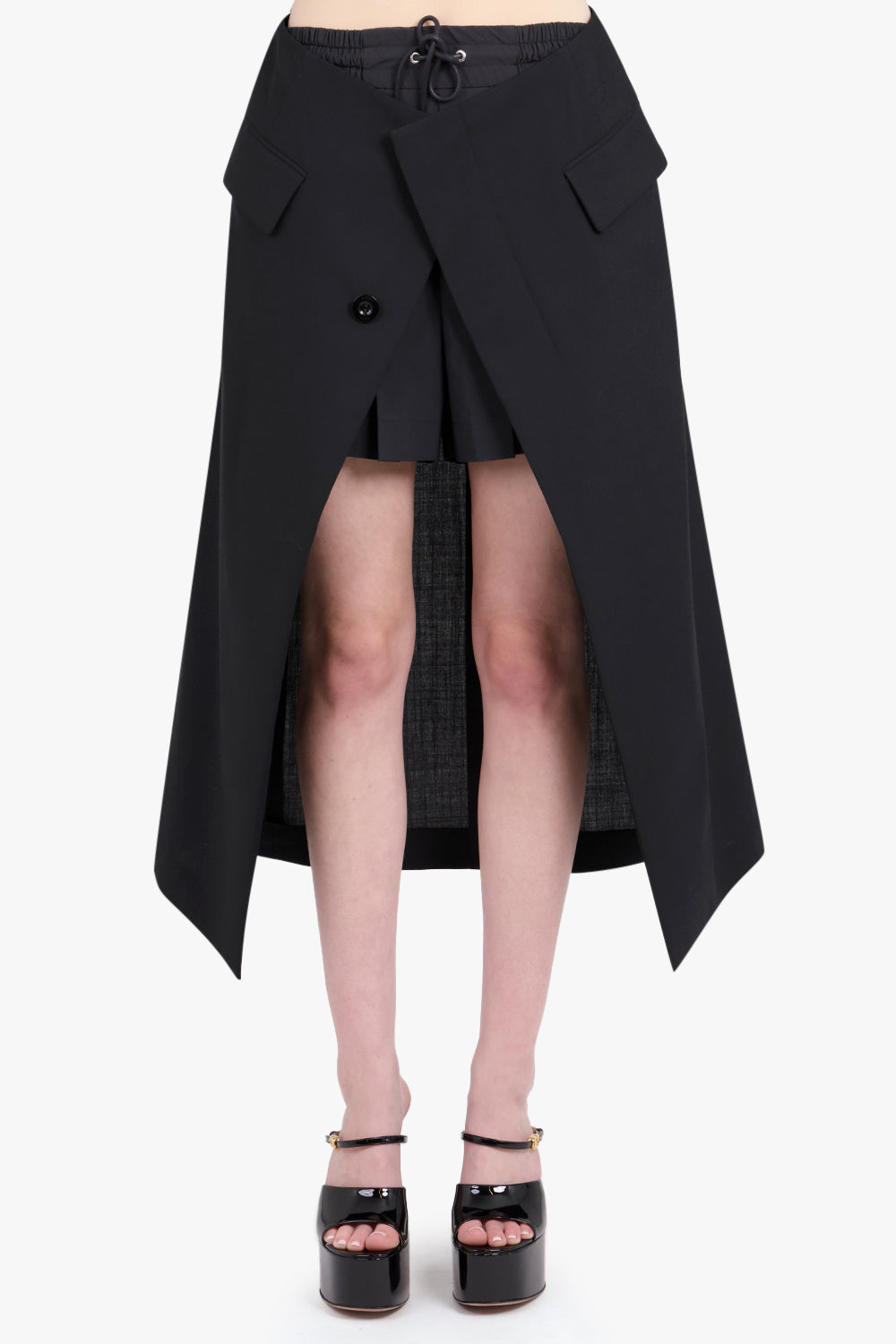 SACAI SUITING MIX SKIRT BLACK NEW SEASON PARLOUR X ONLINE SYDNEY – Parlour X