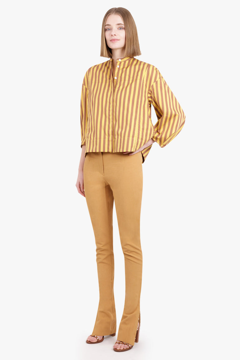 JIL SANDER RTW STRIPE COTTON SHIRT | YELLOW