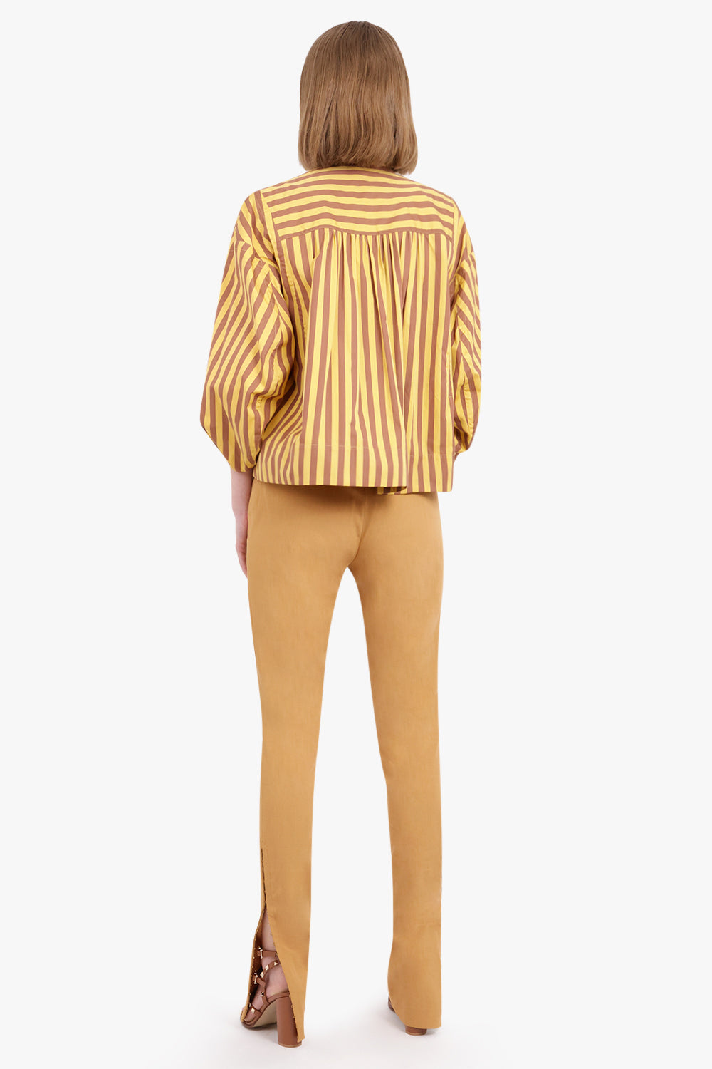 JIL SANDER RTW STRIPE COTTON SHIRT | YELLOW