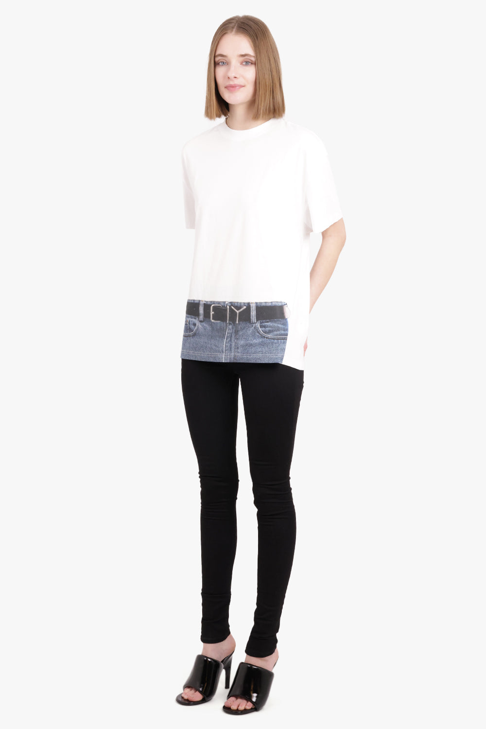 ANN DEMULEMEESTER RTW ELIEN DENIM LEGGINGS | BLACK