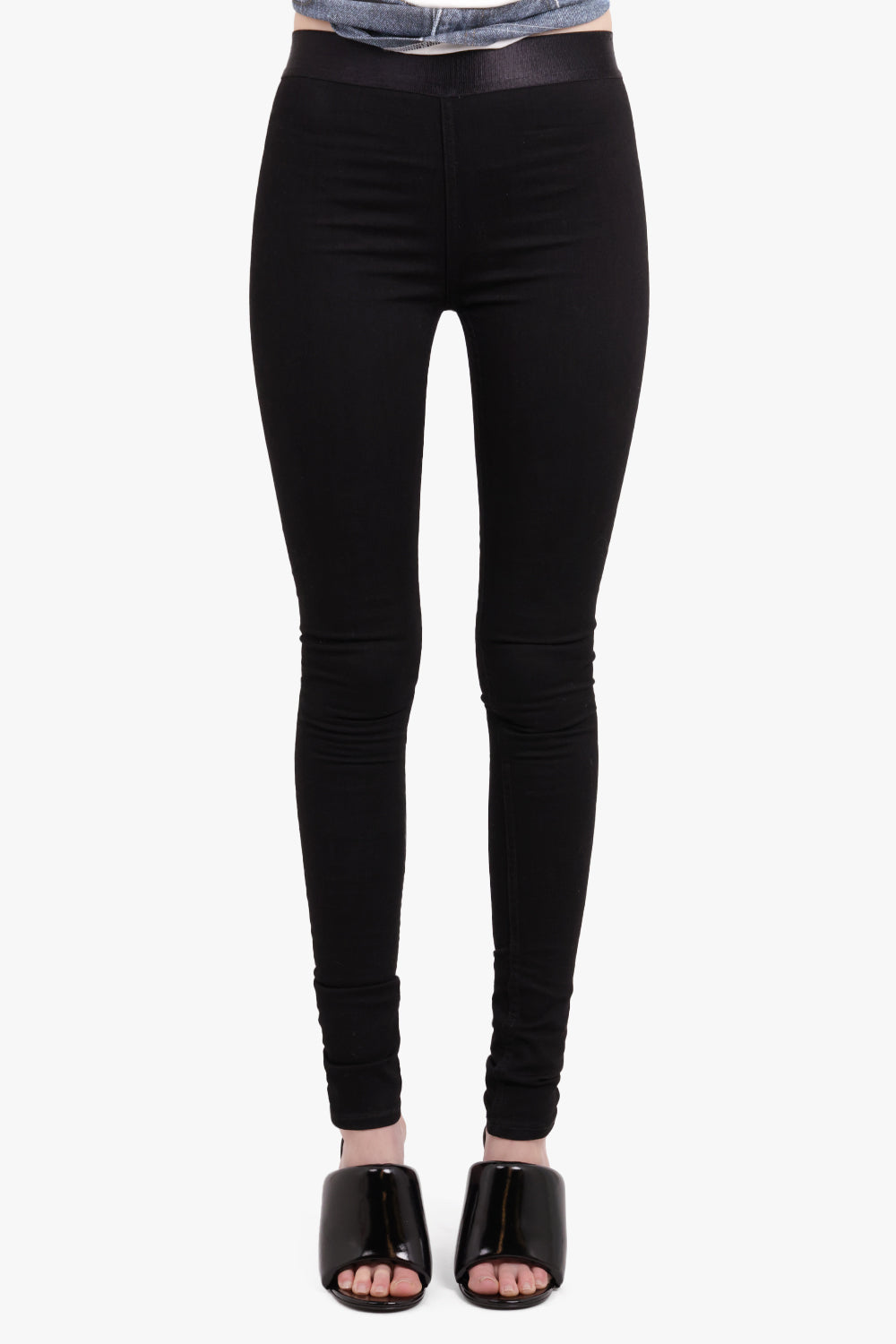 ANN DEMULEMEESTER RTW ELIEN DENIM LEGGINGS | BLACK