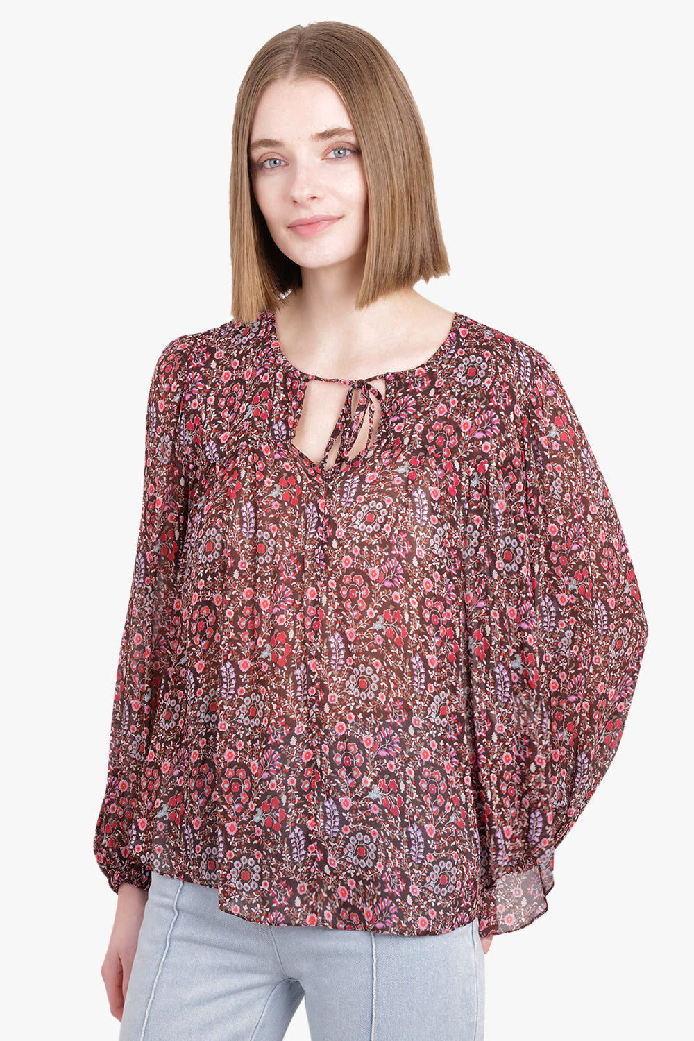 Isabel Marant Women's Size 38 Runaway Maxence Paisley Long Sleeve deals Lace Up Blouse