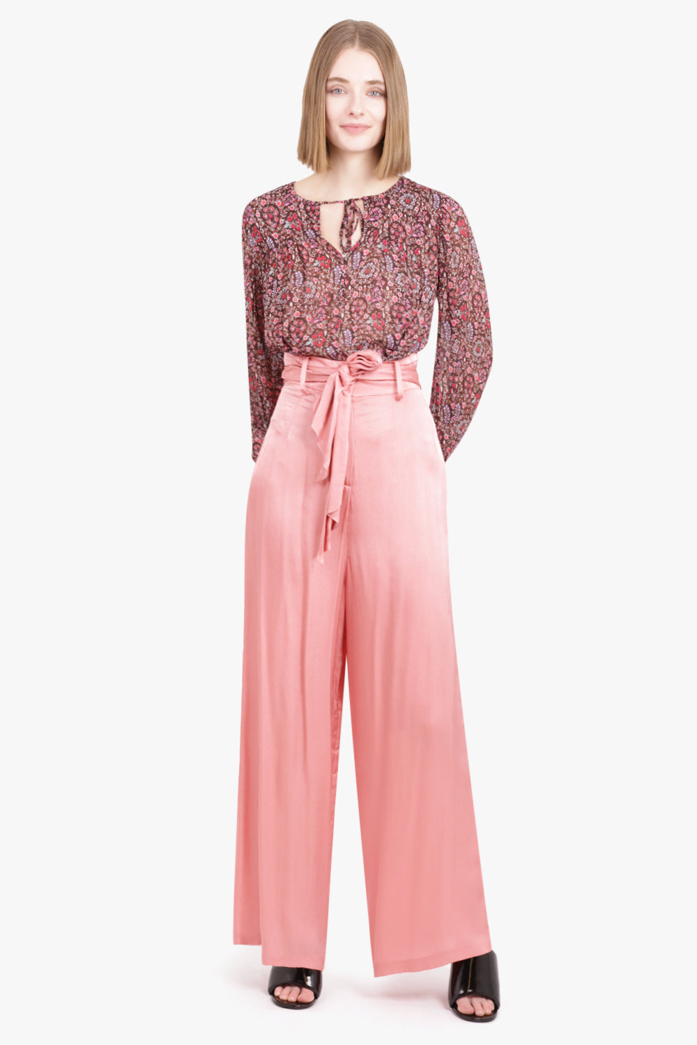 MOTHER OF PEARL RTW IONA WIDE LEG PANTS WITH BELT PINK