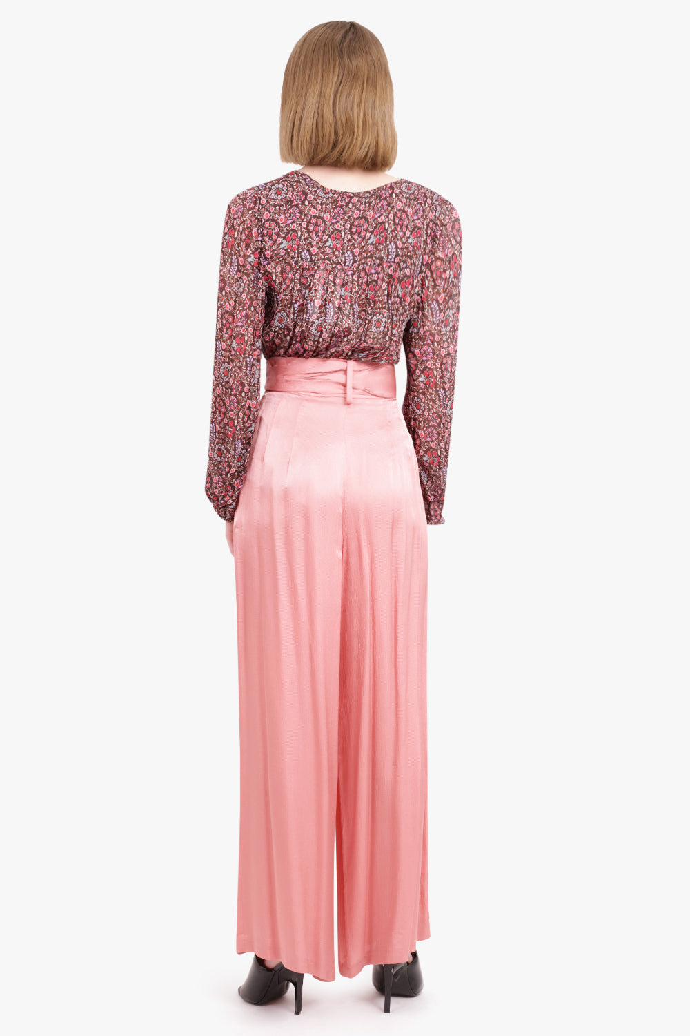 MOTHER OF PEARL RTW IONA WIDE LEG PANTS WITH BELT PINK