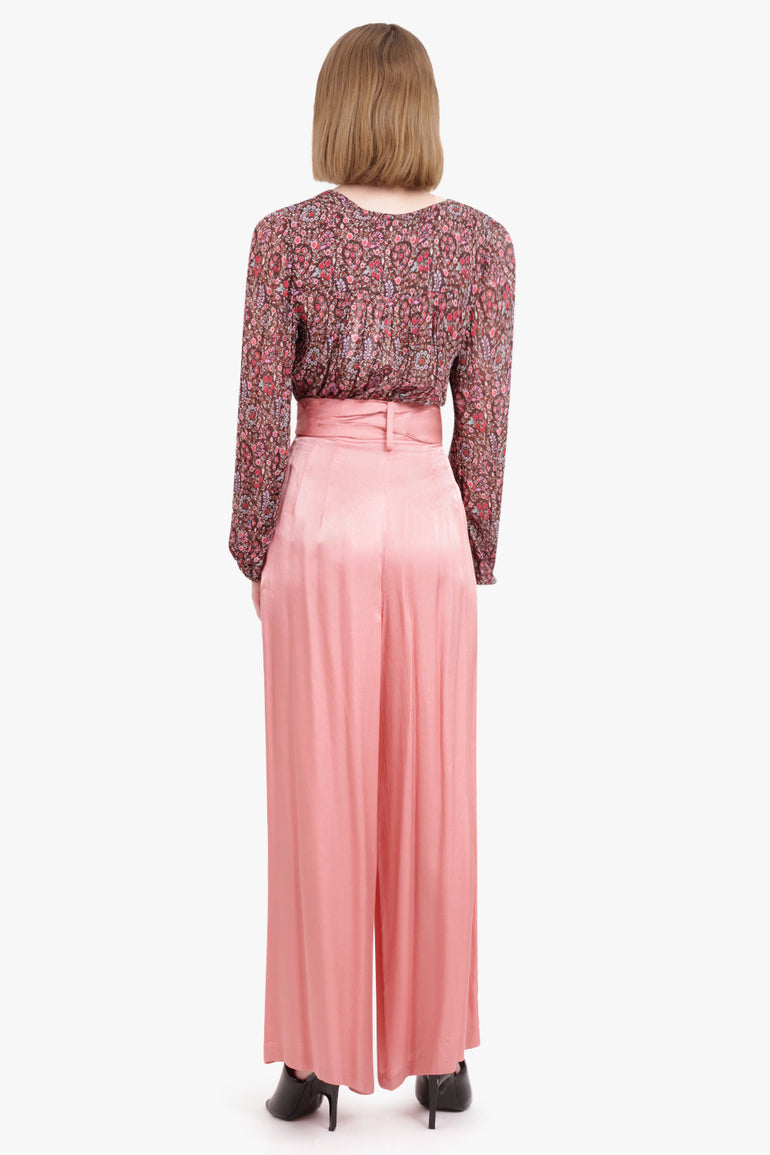 MOTHER OF PEARL RTW IONA WIDE LEG PANTS WITH BELT PINK