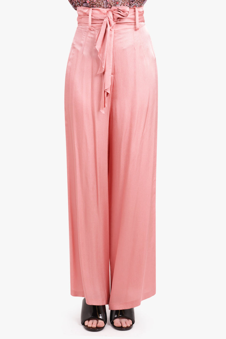 MOTHER OF PEARL RTW IONA WIDE LEG PANTS WITH BELT PINK