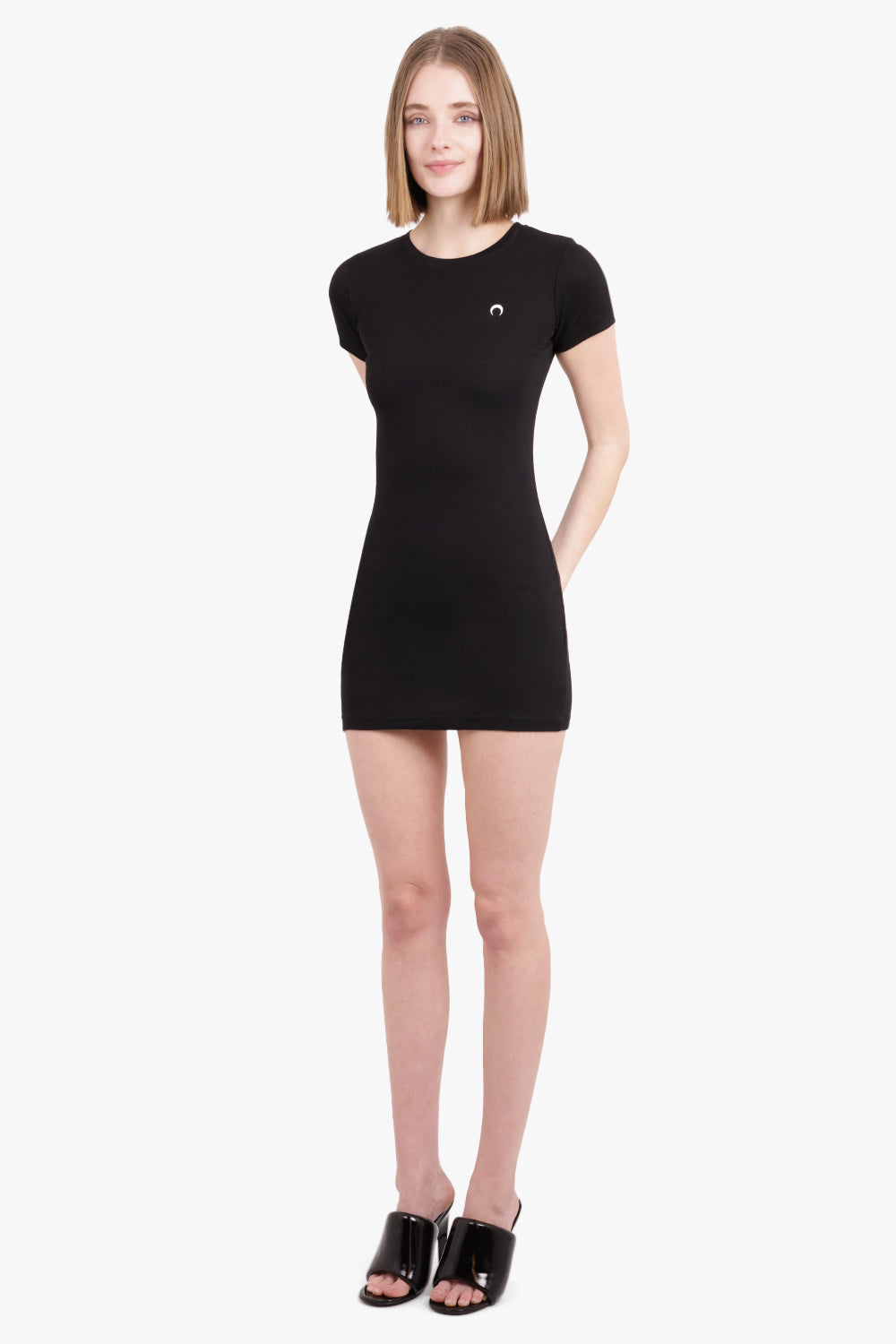 MARINE SERRE RTW SHORT T-SHIRT DRESS | BLACK