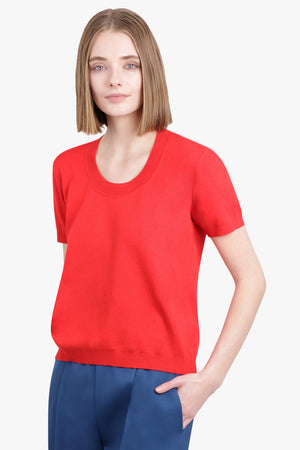 BOTTEGA VENETA RTW ROUND NECK SHORT SLEEVE KNIT | NAIL POLISH