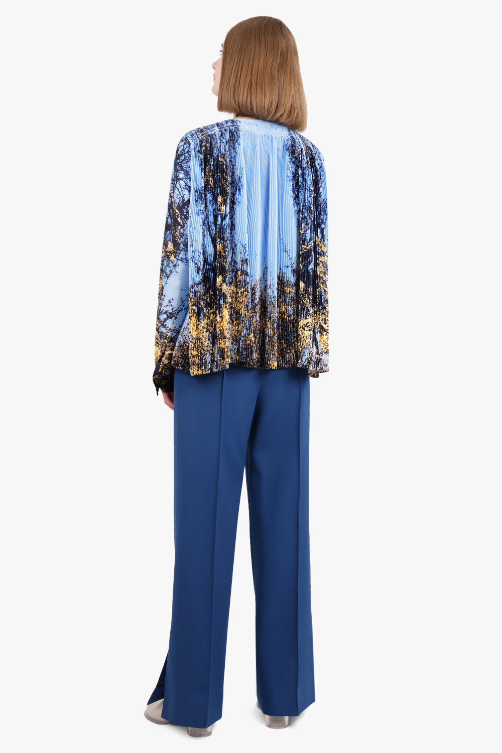 JIL SANDER RTW FOREST PRINT BLOUSE | BLUE