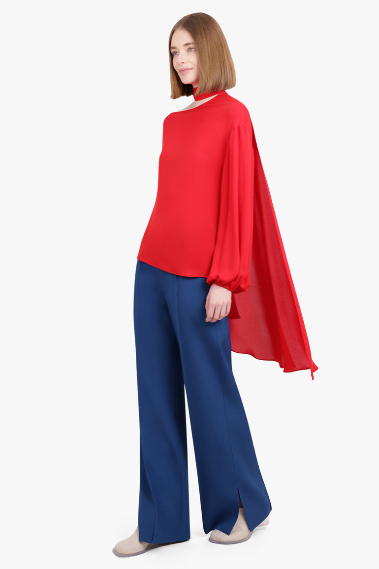 VALENTINO GARAVANI RTW GEORGETTE TOP | ROSSO