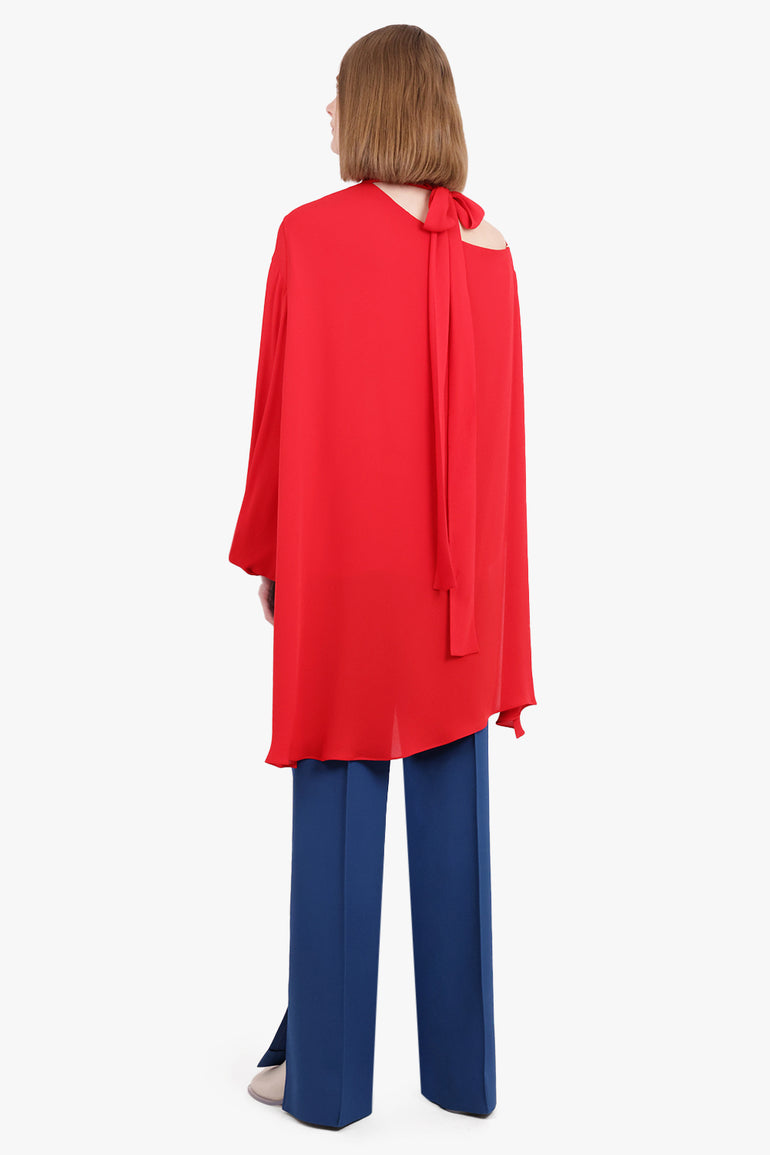 VALENTINO GARAVANI RTW GEORGETTE TOP | ROSSO