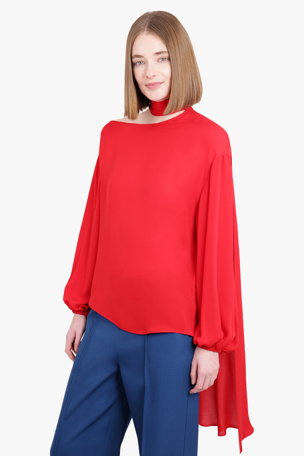 VALENTINO GARAVANI RTW GEORGETTE TOP | ROSSO