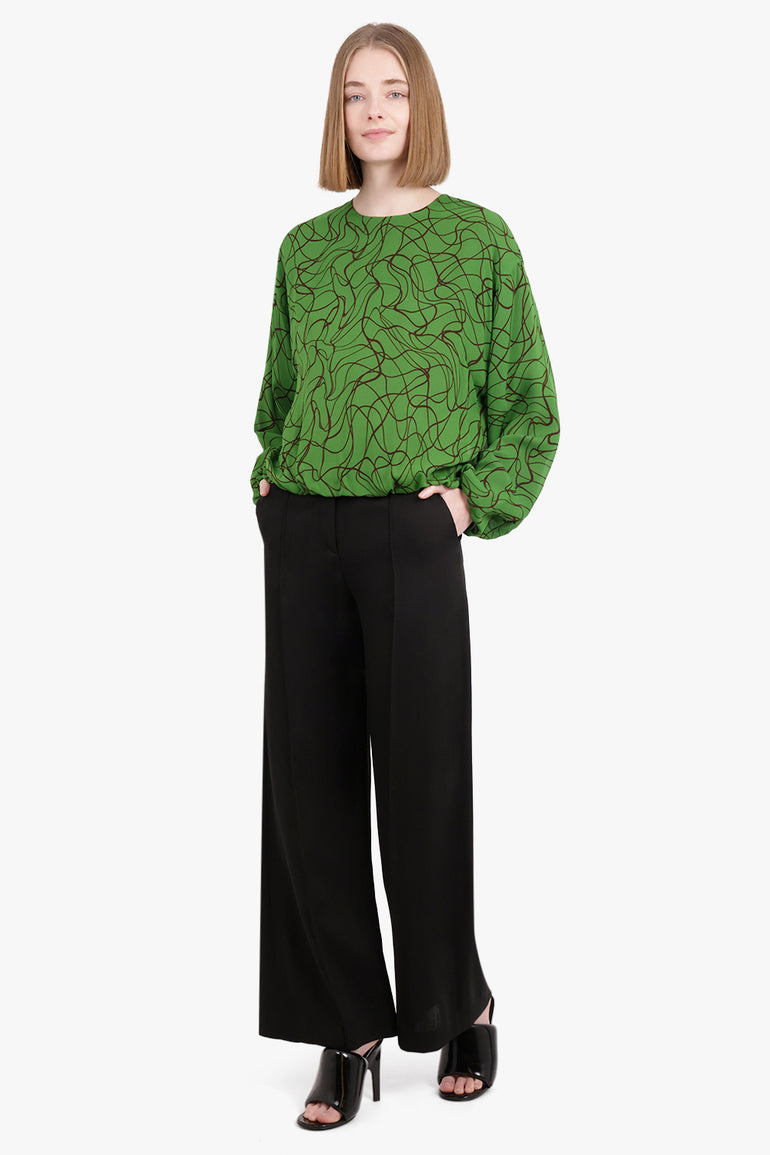 ACNE STUDIOS RTW Pitmel Double Wool Viscose Crepe Pants | Black