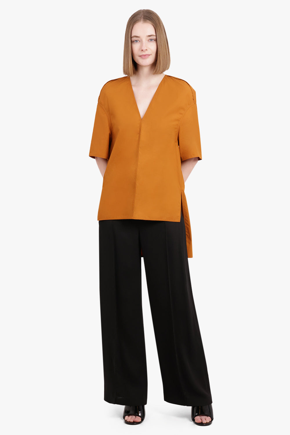 RICK OWENS RTW Island Mid Sleeve Top | Clay