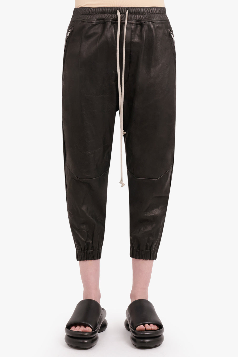 RICK OWENS RTW Cropped Track Pant | Black