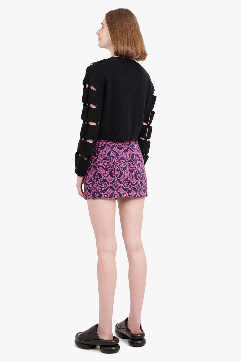 MARINE SERRE RTW ORIENTAL TOWELS MINI SKIRT | FUCHSIA