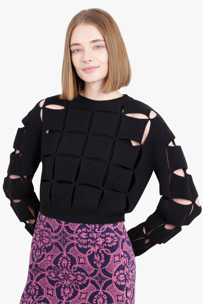 VALENTINO GARAVANI RTW MAGLIA CUTOUT KNIT | BLACK