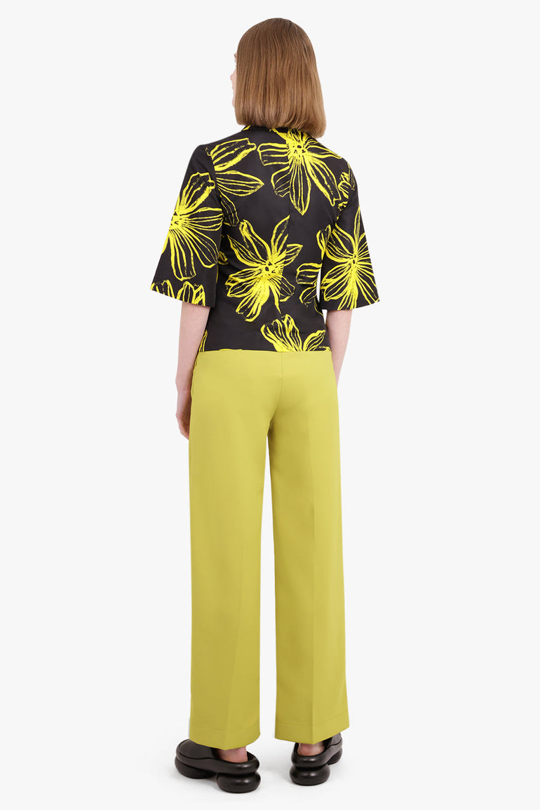 NINA RICCI RTW FLOWER PRINT ZIP TOP L/S YELLOW