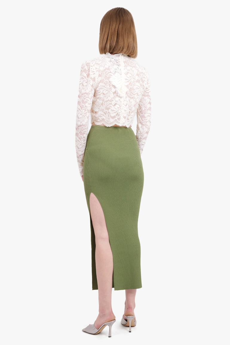 CHRISTOPHER ESBER RTW HIP SLASH SKIRT | VERT GREEN