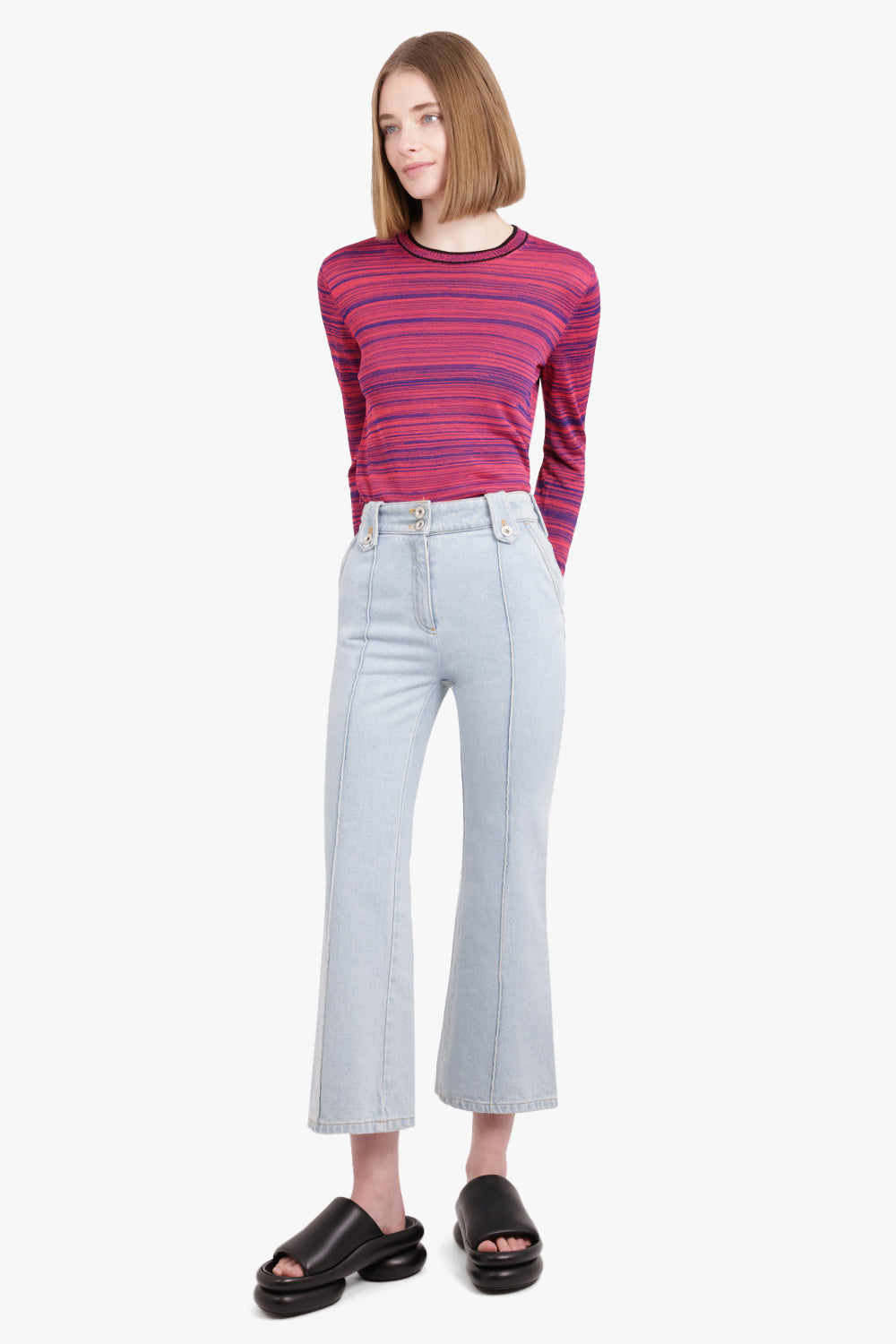 WALES BONNER RTW Steady Knit Top | Navy/Pink/Purple