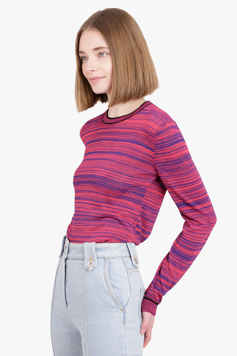 WALES BONNER RTW Steady Knit Top | Navy/Pink/Purple