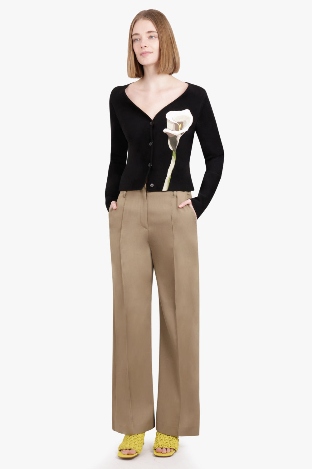 ACNE STUDIOS RTW Pitmel Double Wool Viscose Crepe Pants | Mud Beige