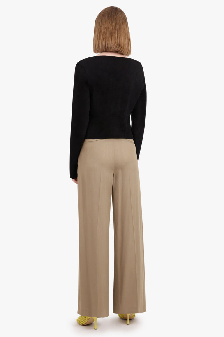 ACNE STUDIOS RTW Pitmel Double Wool Viscose Crepe Pants | Mud Beige