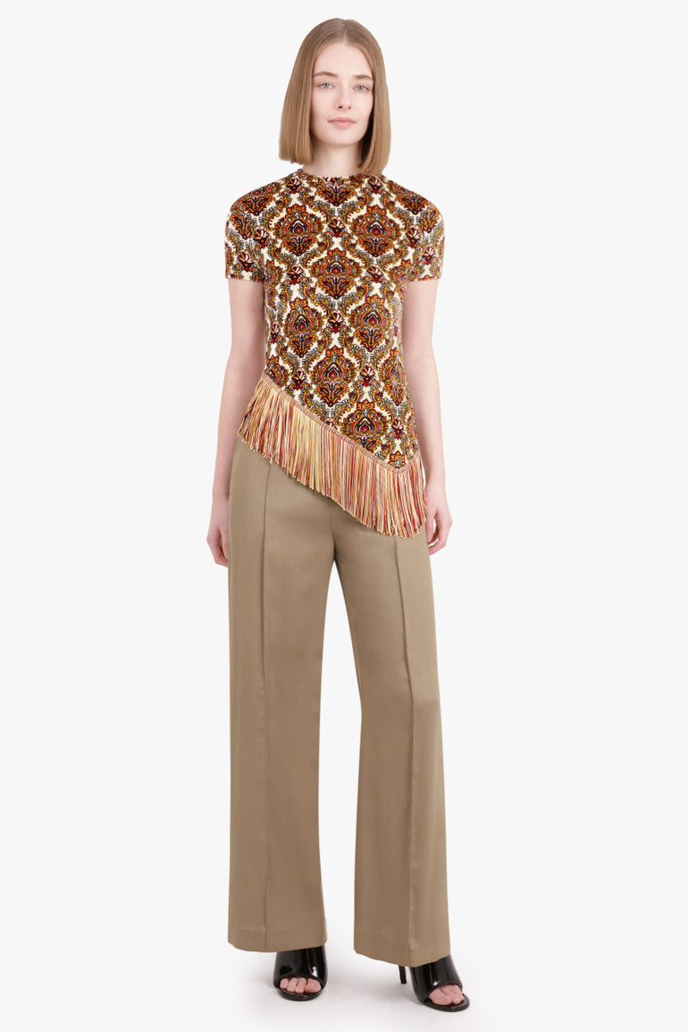 ACNE STUDIOS RTW Pitmel Double Wool Viscose Crepe Pants | Mud Beige