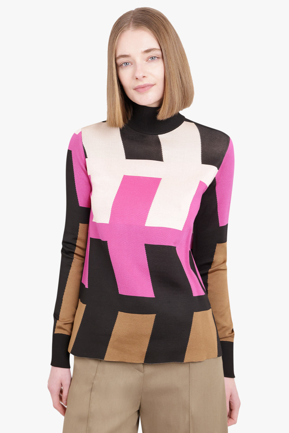 COLVILLE RTW ARROW KNIT TOP | PINK/BROWN